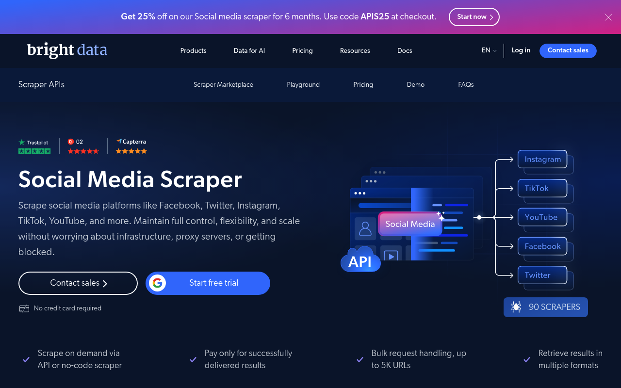 Bright Data 社交媒体爬虫 API