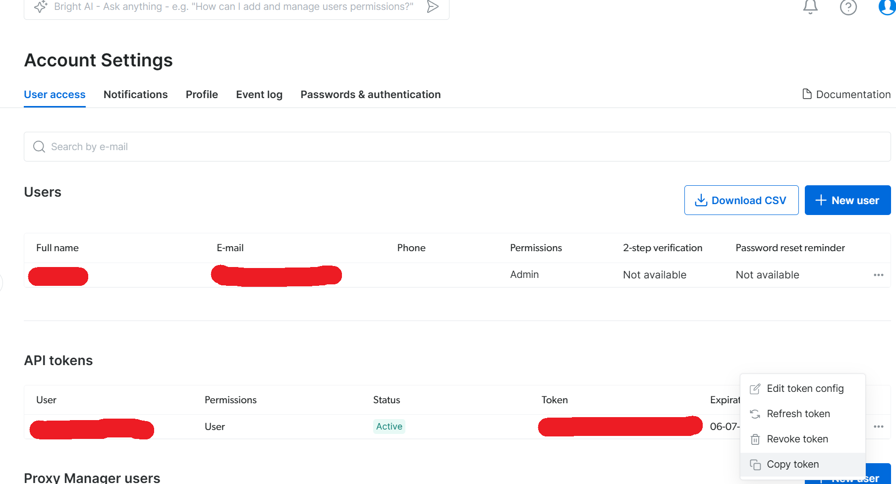 导出您的 Bright Data API 密钥