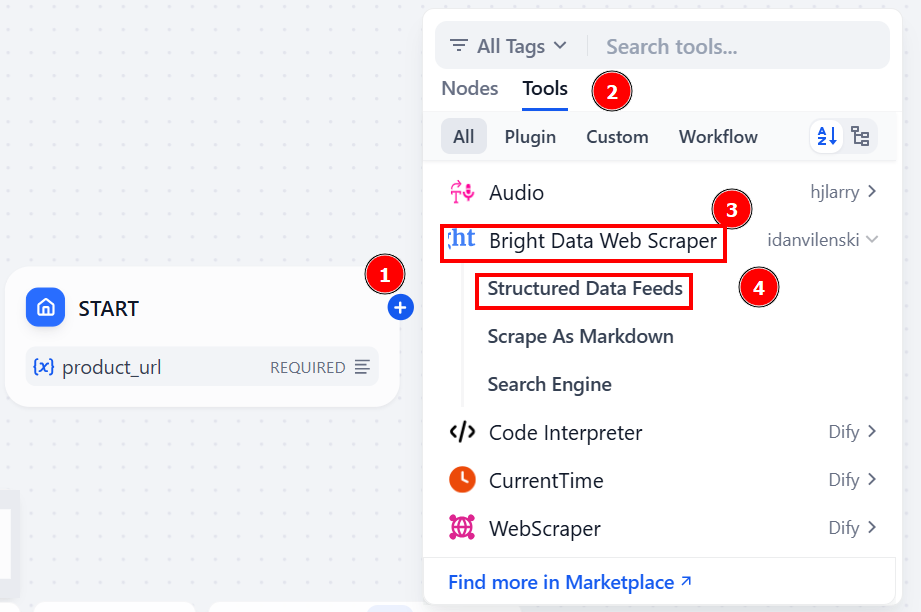 将 Bright Data Web Scraper 添加到工作流程中