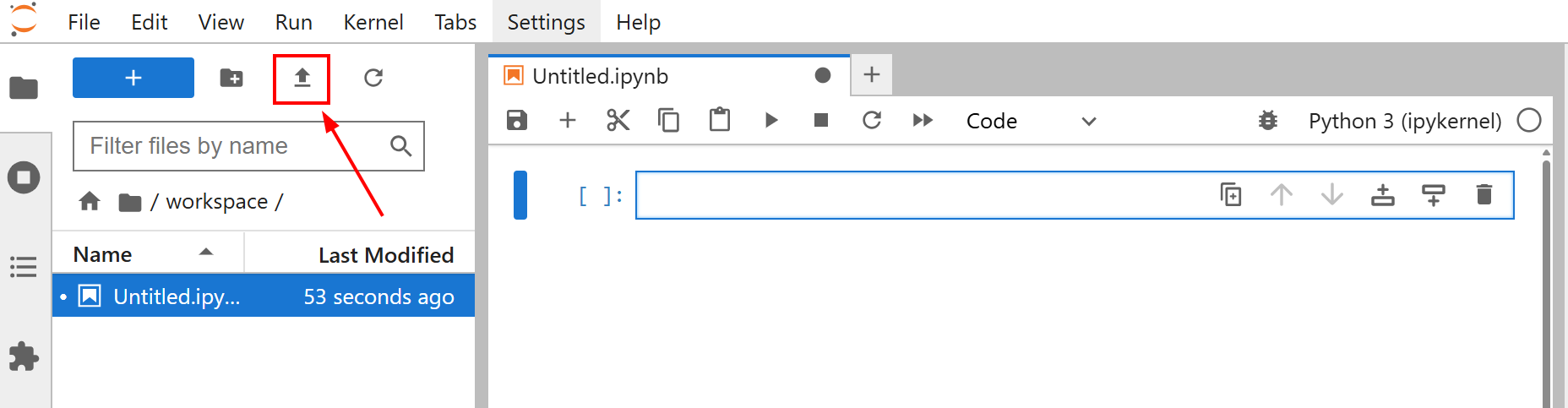 在 Jupyter Lab 笔记本中上传文件