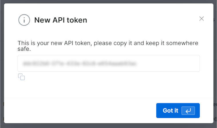 您的新 Bright Data API 令牌