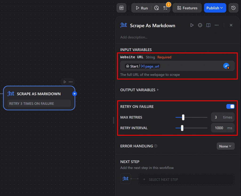 配置 Bright Data 插件中的 "SCRAPE AS MARKDOWN "工具
