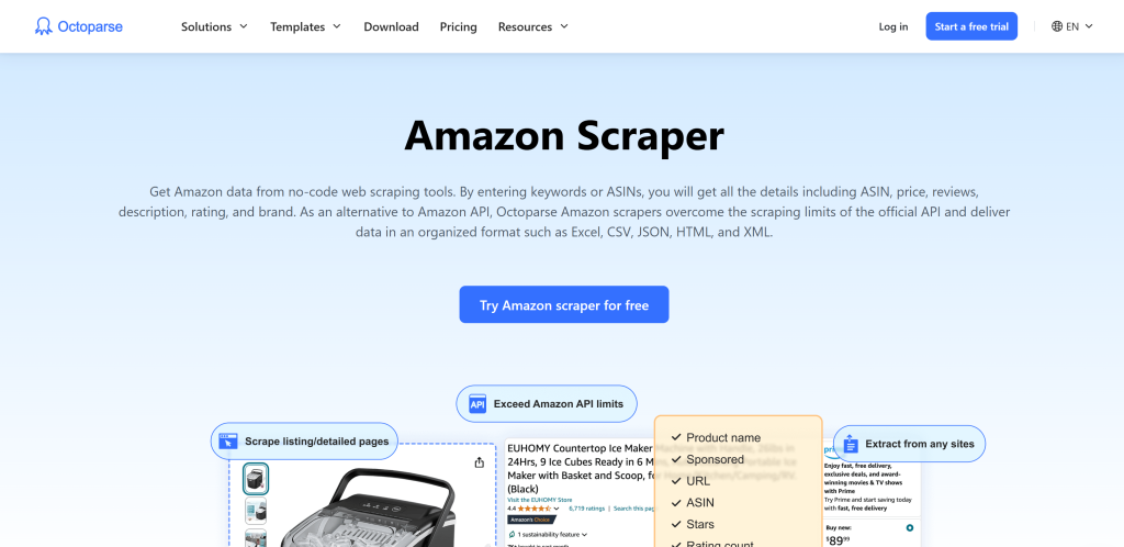 Octoparse's Amazon Scraper