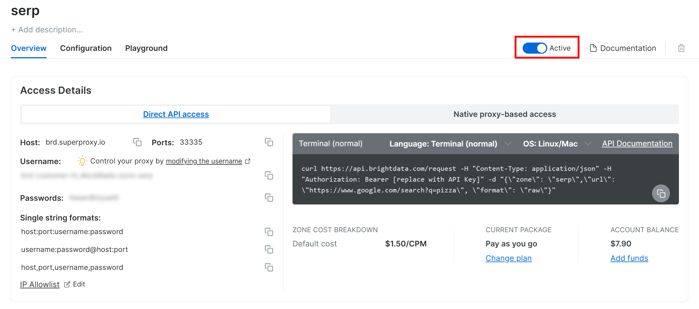 激活 SERP API 产品