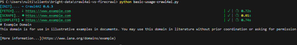 Crawl4AI 基本性能