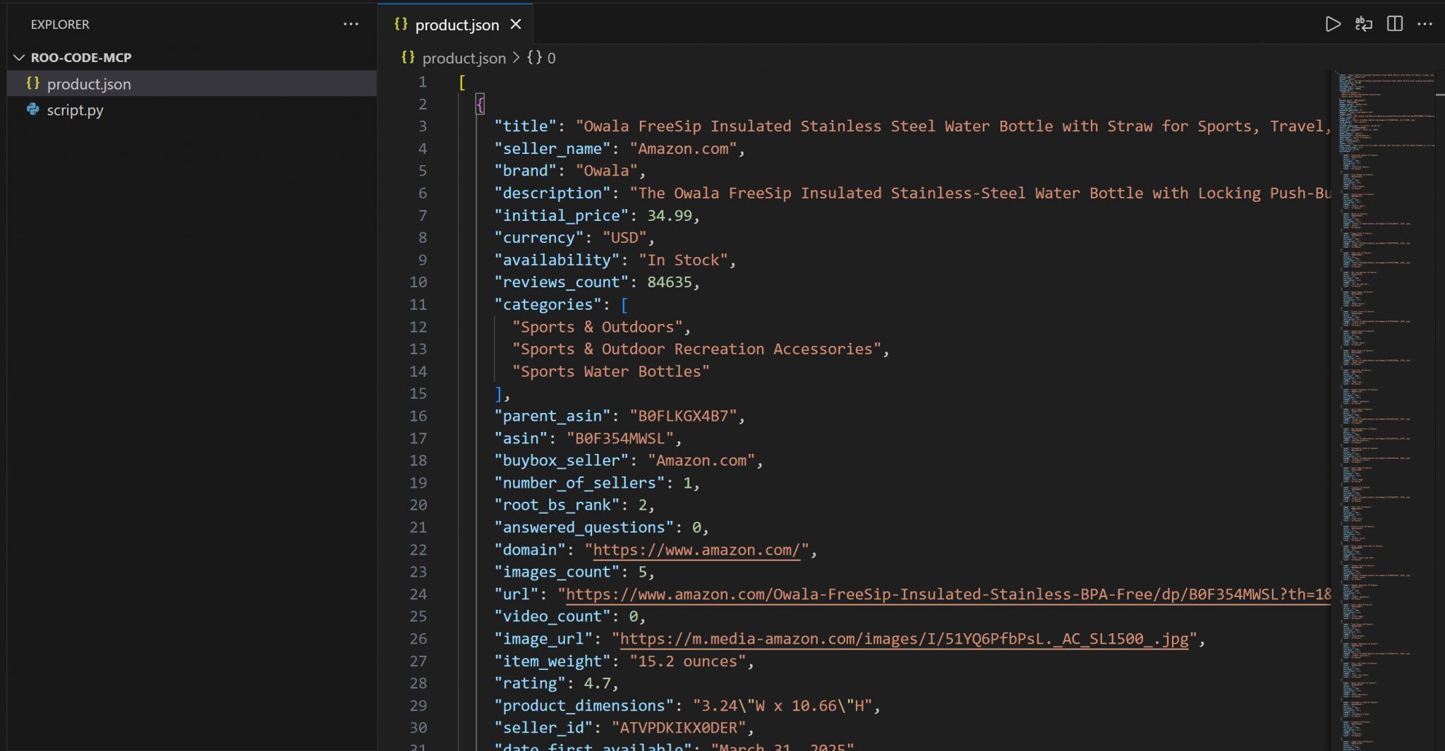 在 VS Code 中查看 product.json 文件