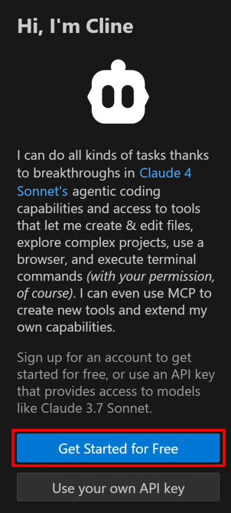 点击 “Get Started for Free” 按钮