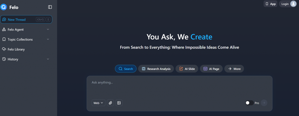 Felo's chat interface