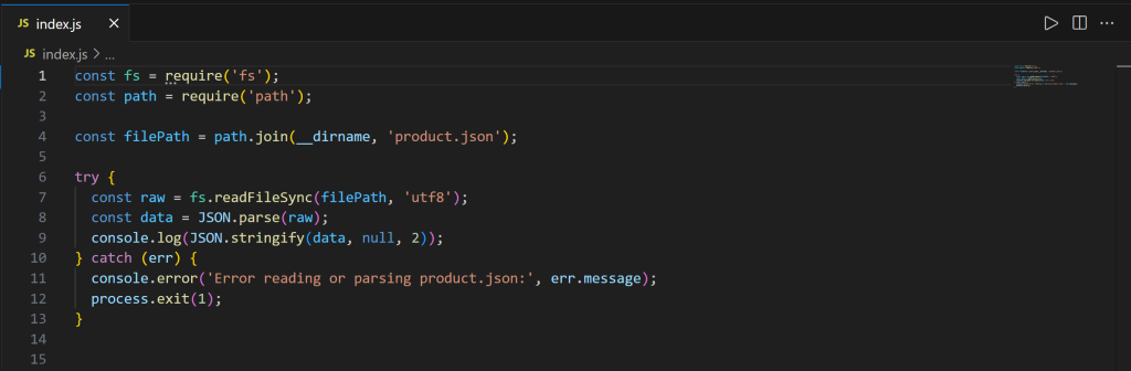 VS Code 中的 index.js 文件