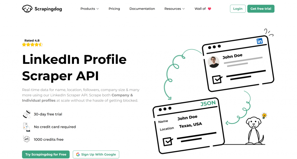 Scrapingdog 的 LinkedIn 个人资料抓取 API