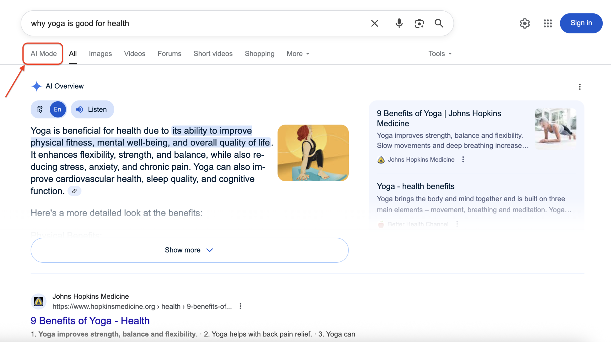 Google AI 模式搜索查询