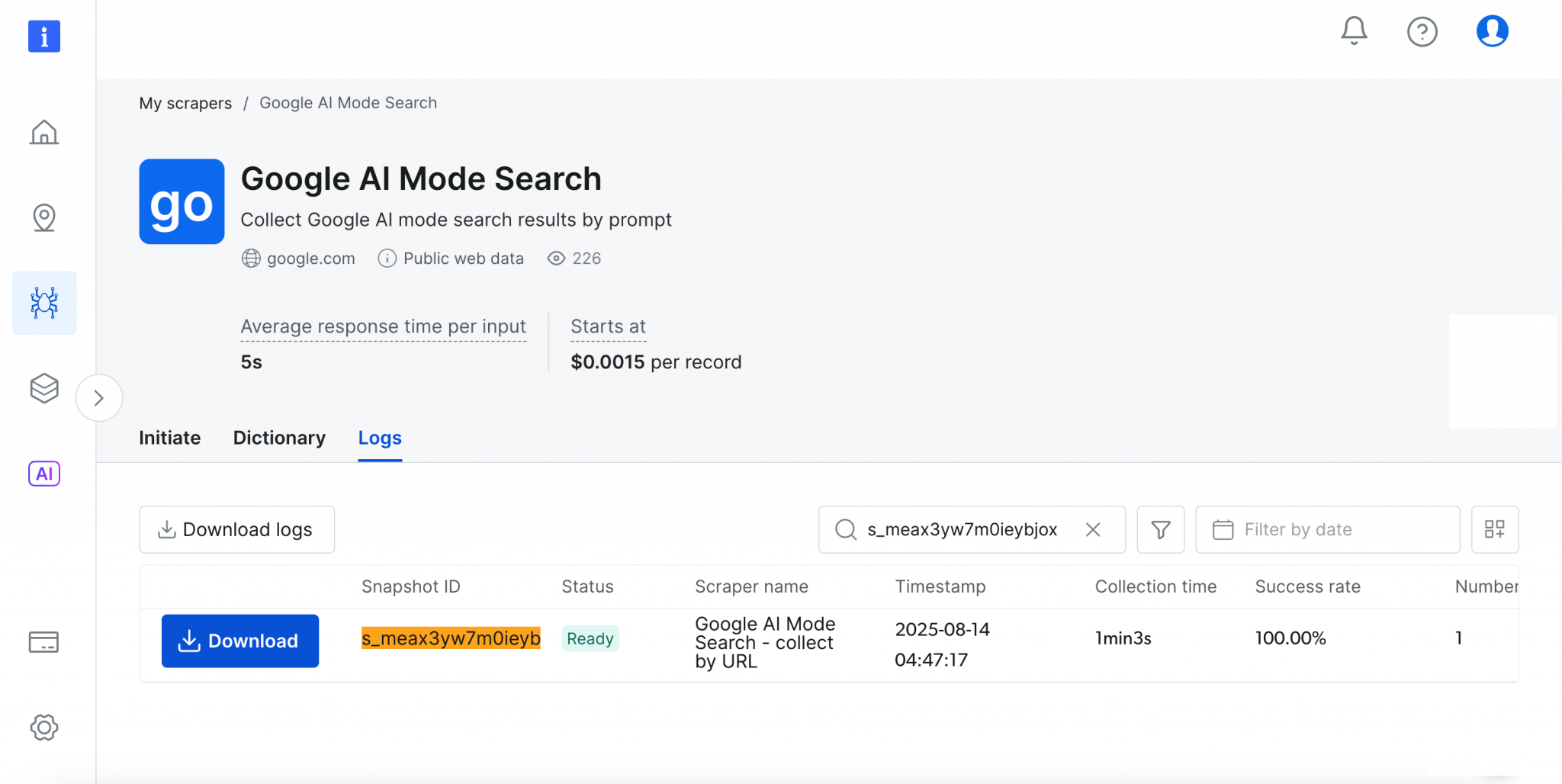 Bright Data Google AI 模式零代码抓取方案