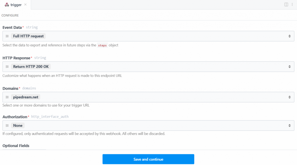 Webhook 触发器设置