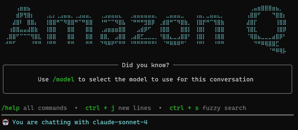 Amazon Q CLI 运行界面