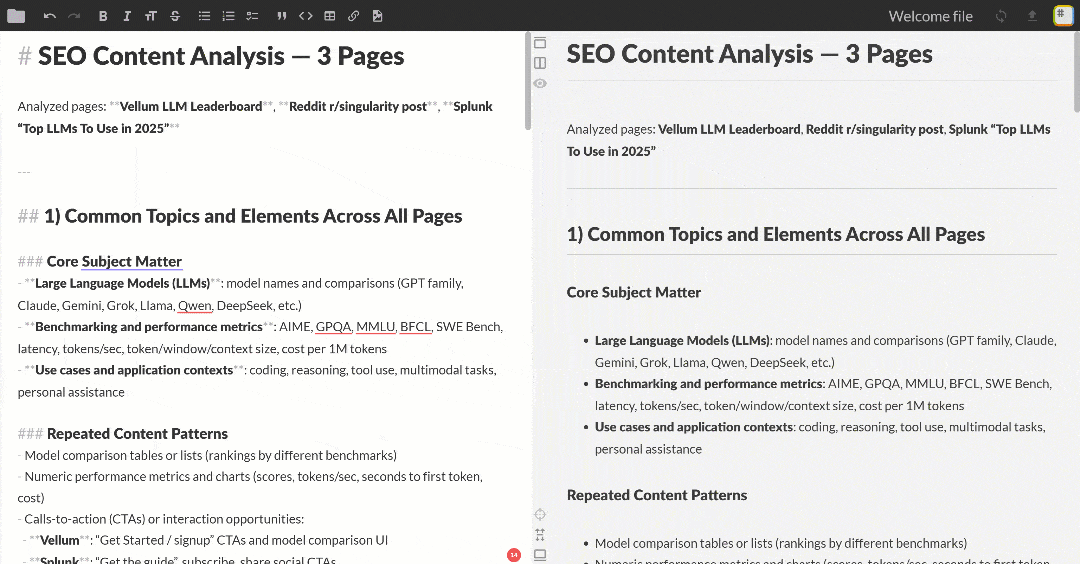 生成的 Markdown SEO 报告示例