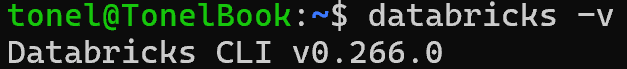 “databricks -v” 命令的输出