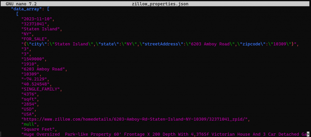 输出的 zillow_properties.json 文件
