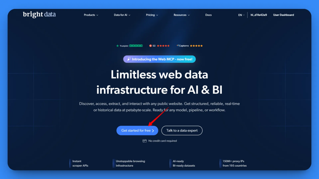 在 Bright Data 注册新账户