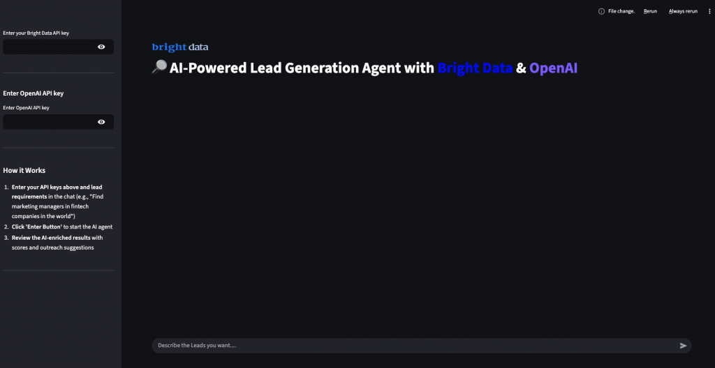 AI 获客智能体的最终界面