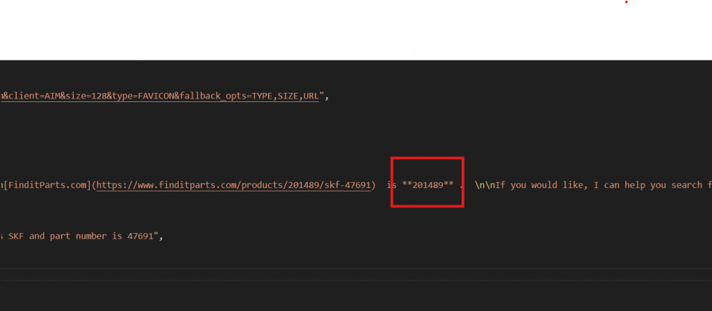 JSON 文件中的产品 ID