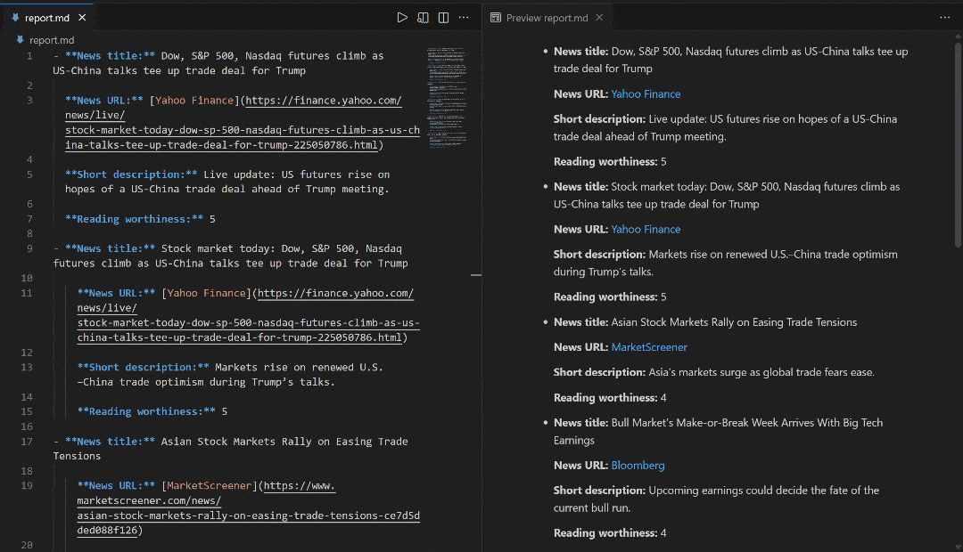 在 Visual Studio Code 中查看流程输出