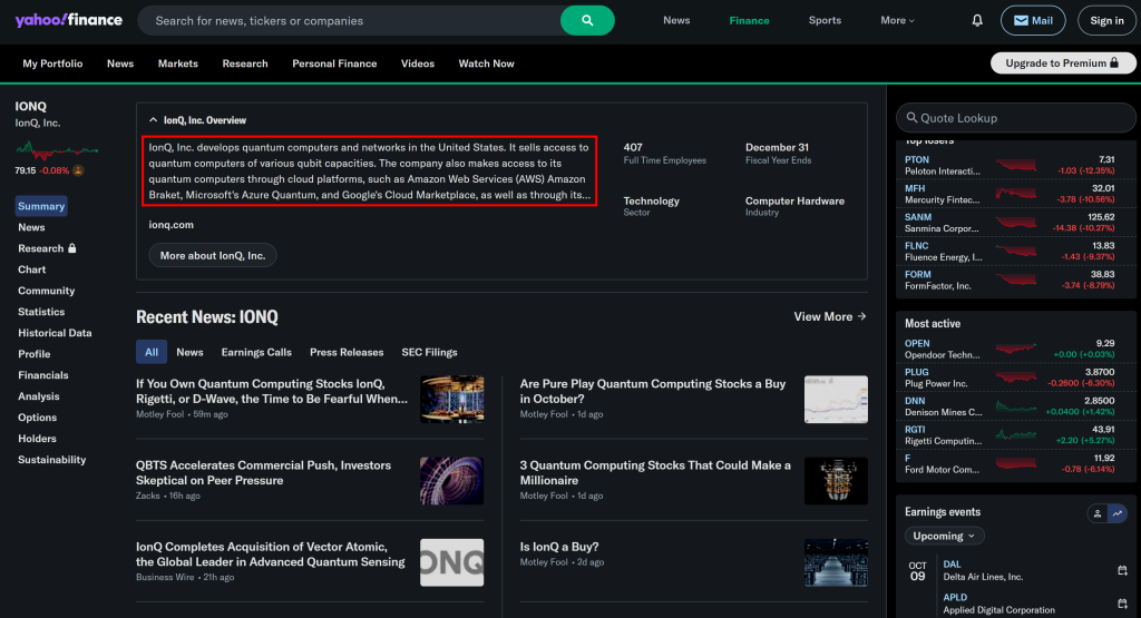 来自 Yahoo Finance 的公司简介