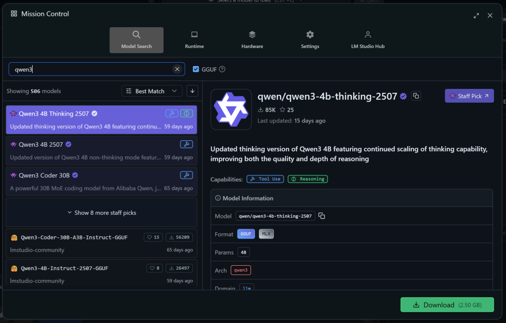 下载 Qwen3 4B Thinking 2507