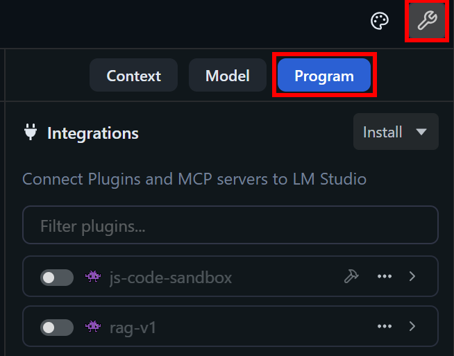 切换到“Program”标签页