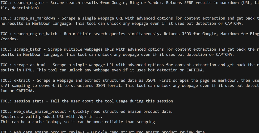 启用 Pro 模式时的工具列表