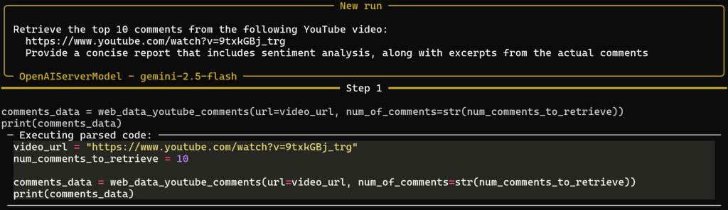 smolagents AI 代理产出的第 1 步