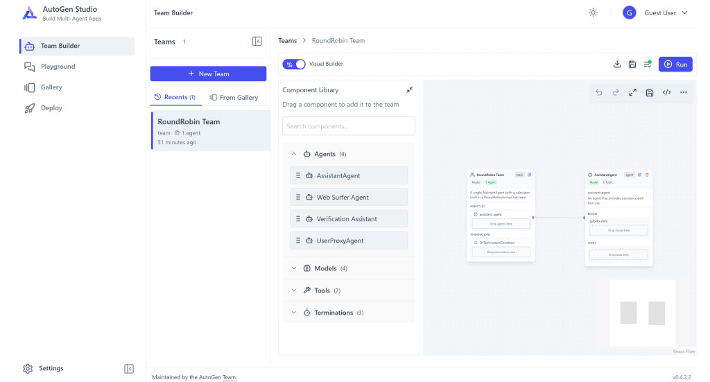 AutoGen Studio 的默认团队