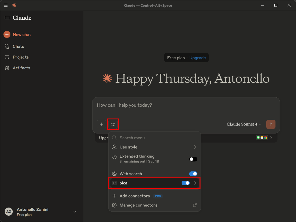 注意“pica”工具已启用