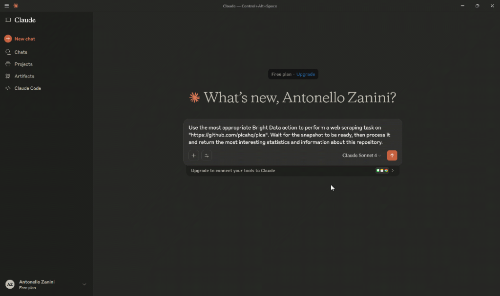 在 Claude Desktop 中执行提示