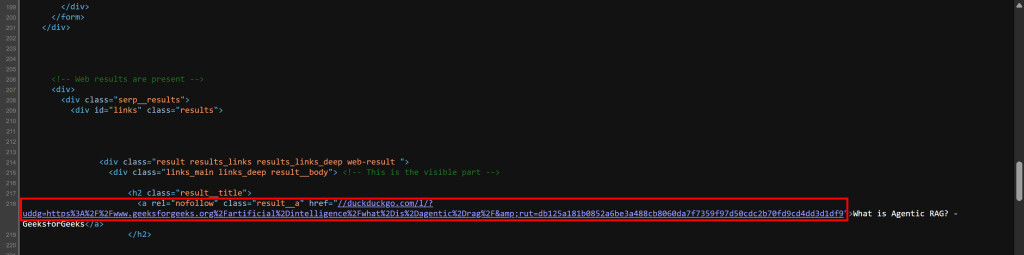 注意 SERP 链接的格式