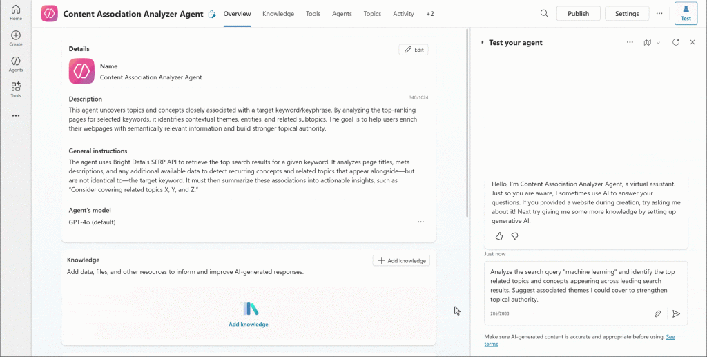 在 Copilot Studio 中执行提示语