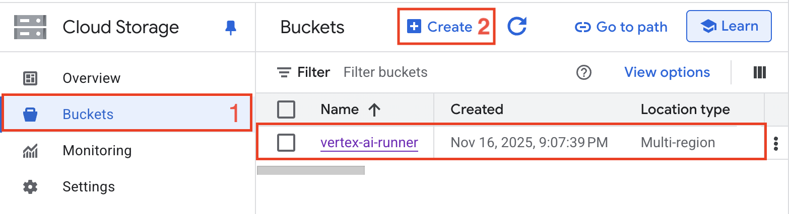 Creating Cloud Storage bucket for document storage