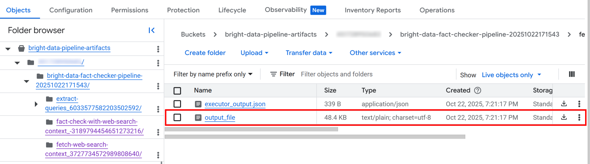 包含检索到的 SERP 数据的文件