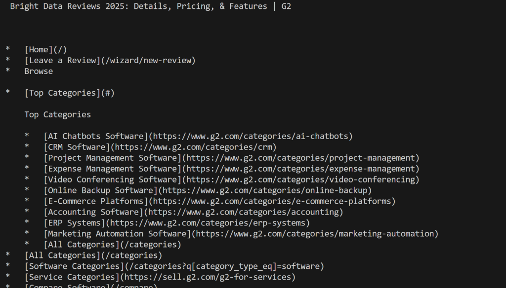 Web Unlocker 生成的 Markdown 输出