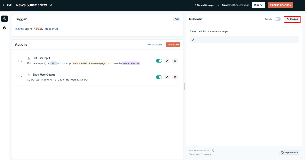 重新加载代理预览