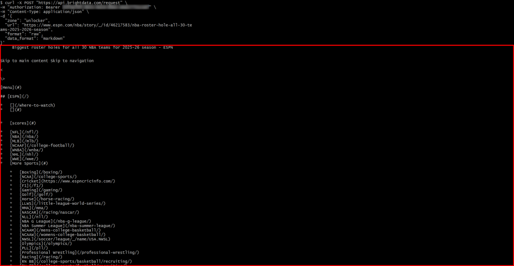 注意 API 直接返回的 Markdown 输出