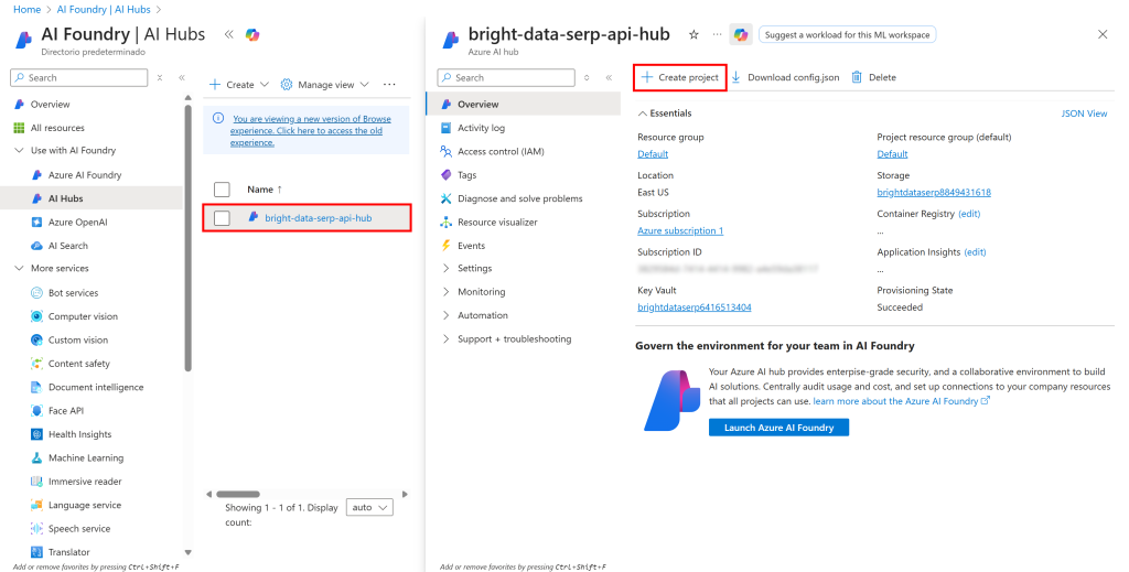 点击“Create project(创建项目)”按钮