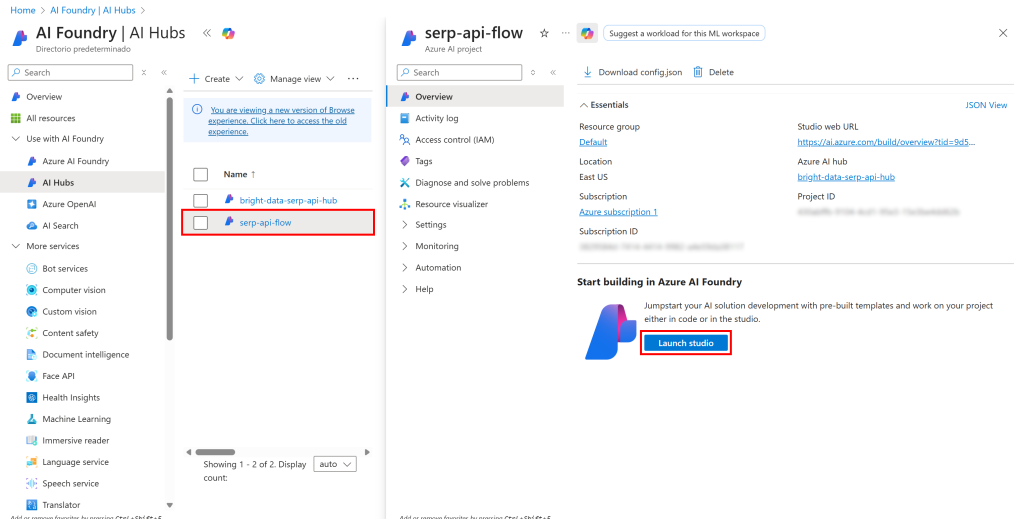 点击“Launch studio(启动 Studio)”按钮