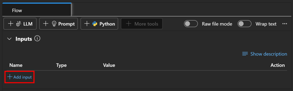 点击“Add input(添加输入)”按钮