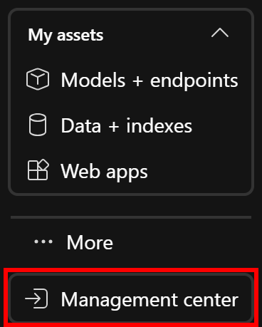 在菜单中选择“Management center(管理中心)”选项