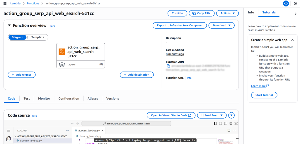 Lambda 函数概览页面