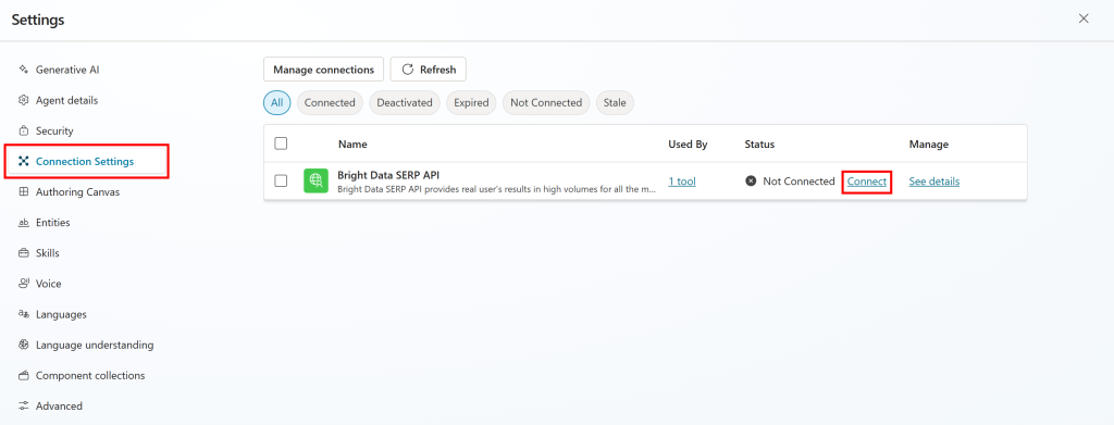 点击“连接”按钮