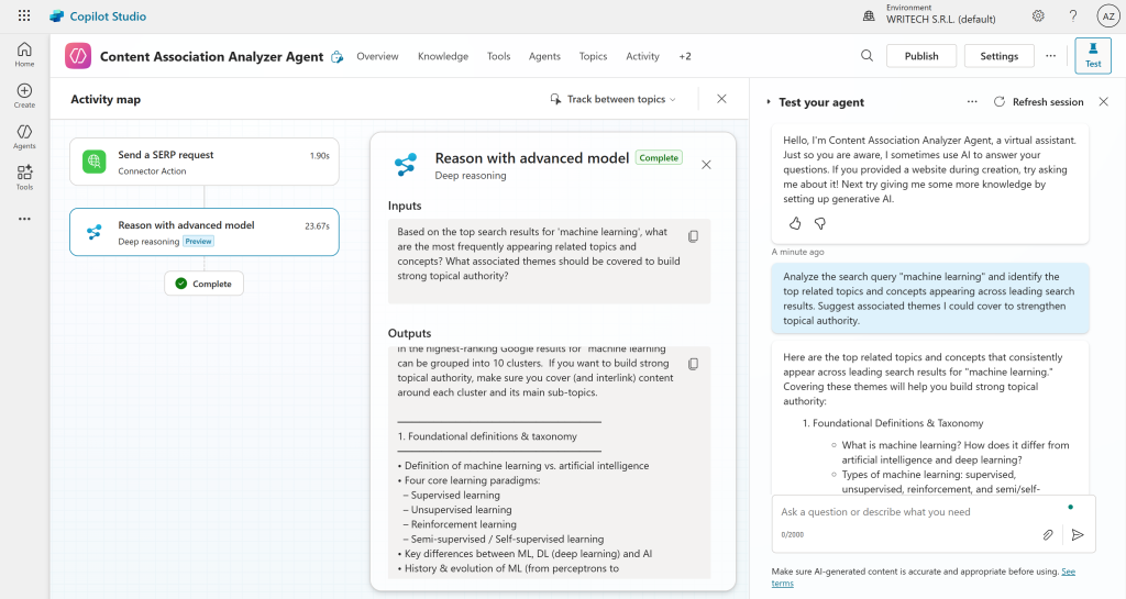 AI 代理执行上述操作后的控制面板界面