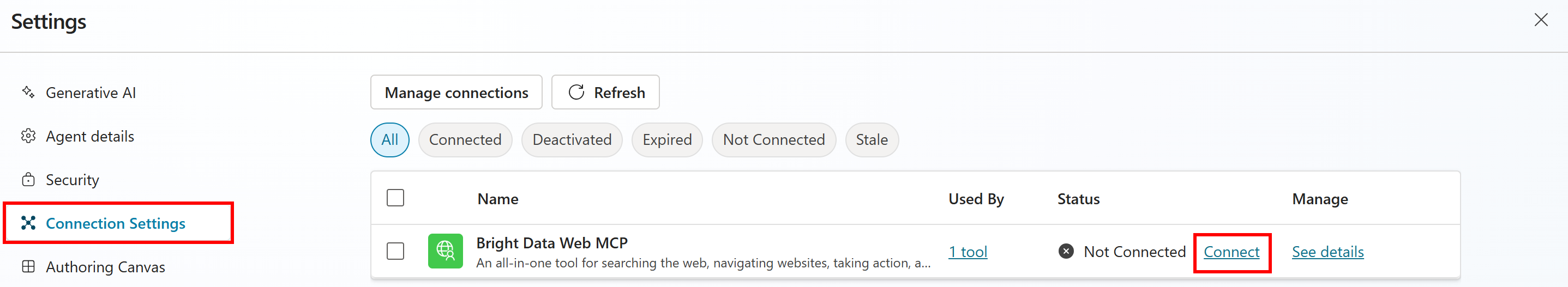 点击 “Connect” 链接