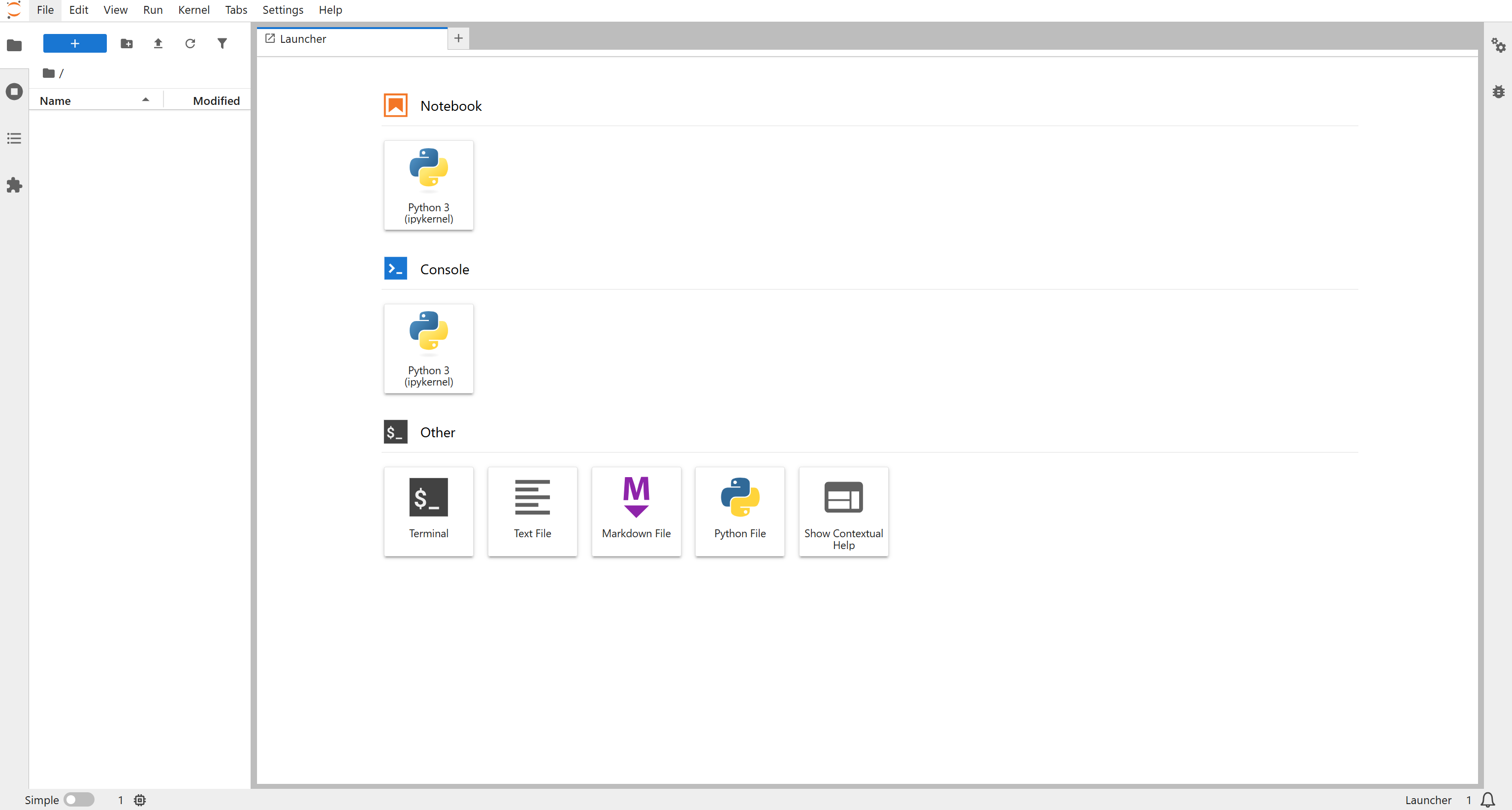 The JupyterLab interface