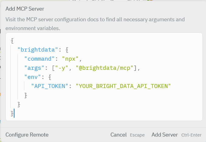 在 Zed 中注册本地 MCP 服务器的配置模板